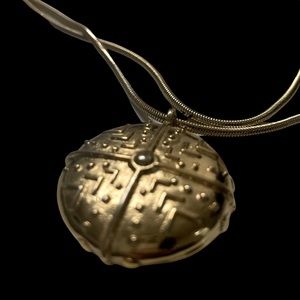 Vintage Estate VENDOME Gold Tone
Long Chain Link Necklace with strange locket